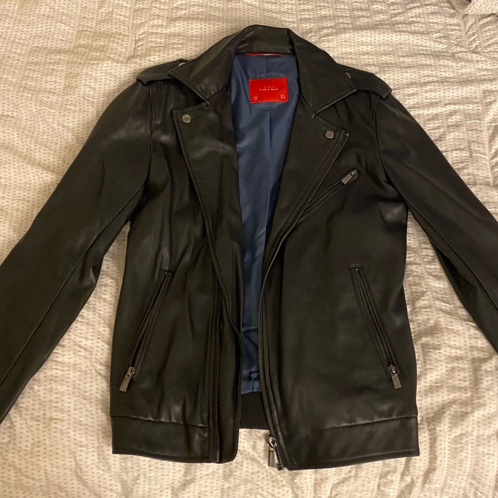 Zara faux leather biker jacket